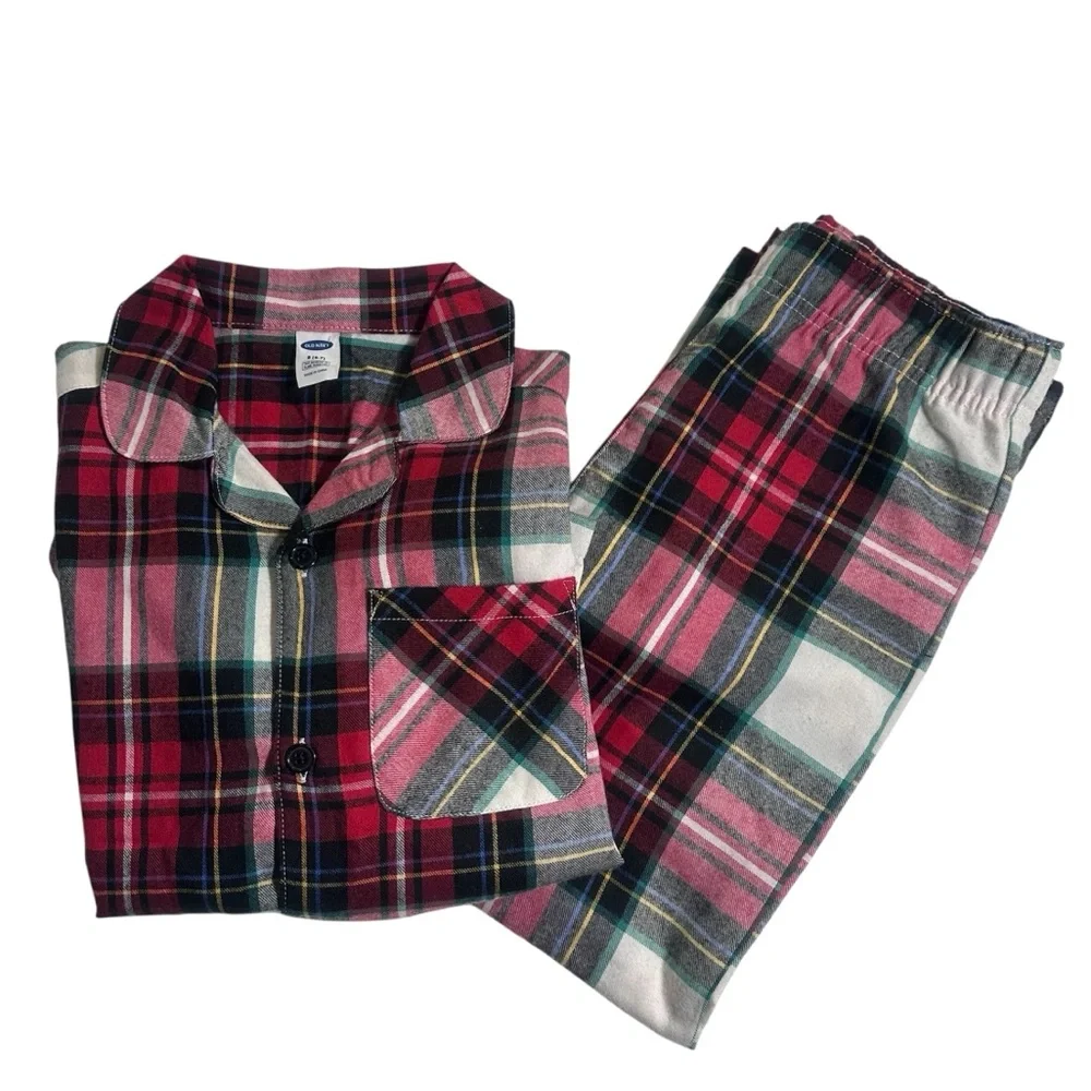 Old Navy flannel plaid NWOT pajama set boys small 6-7